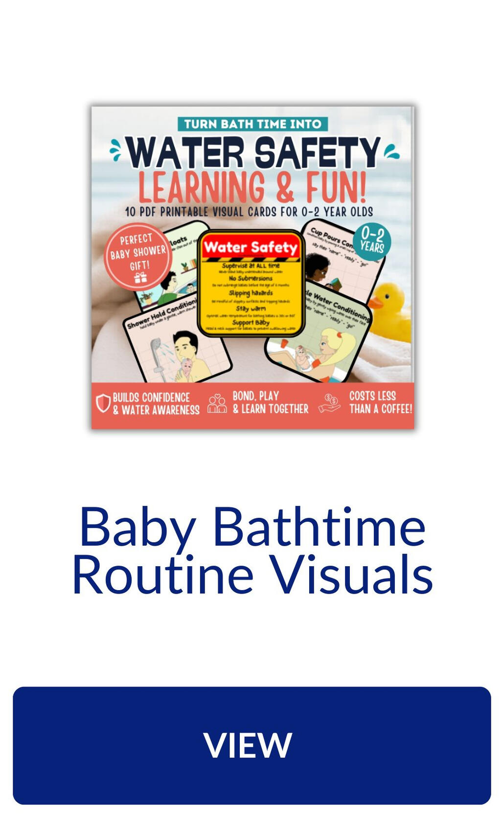 Visuals for babies bath time routine