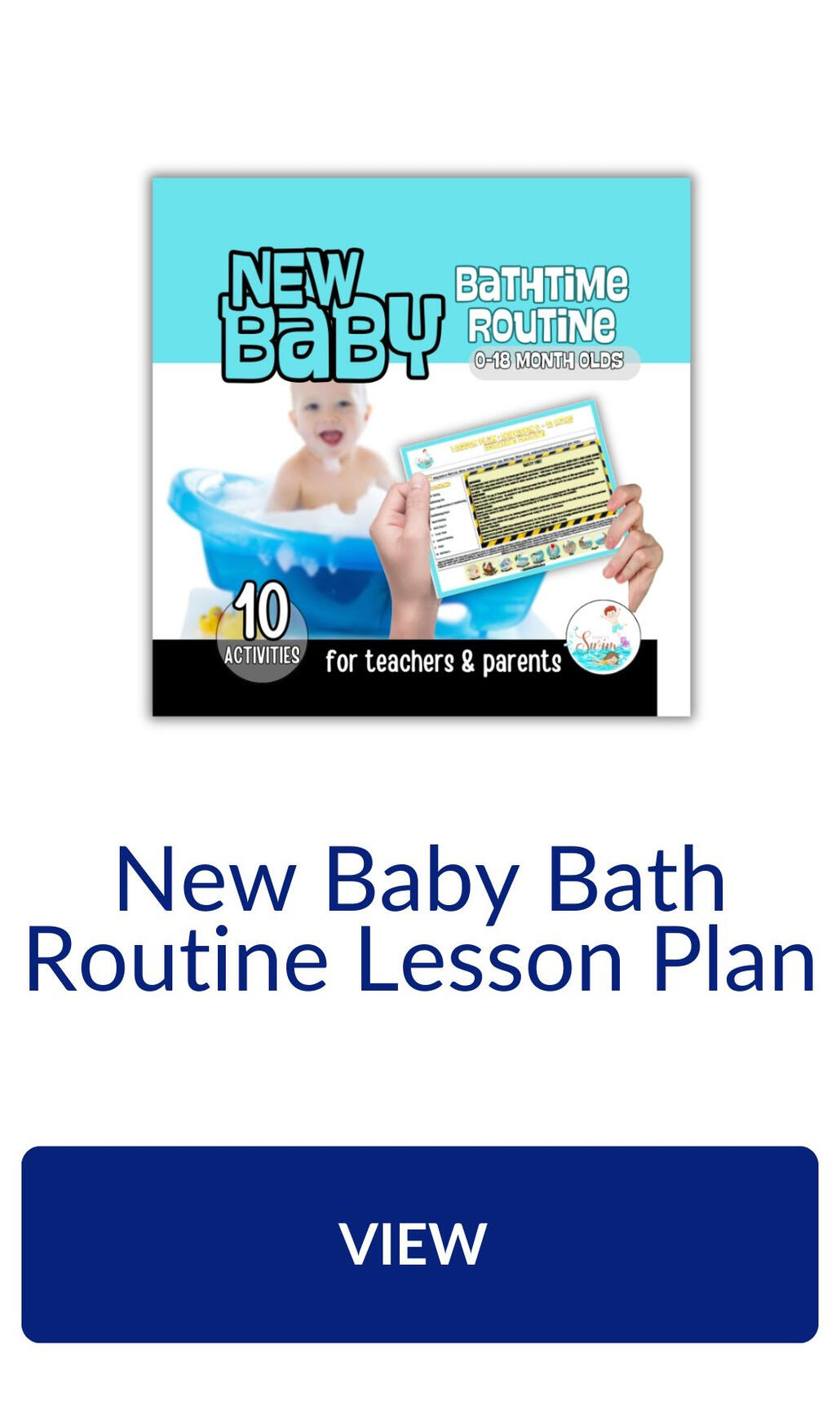 Bathtime swim class for babies